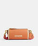 COACH®,ORION BARREL BAG,Polished Pebble Leather,Small,Brass/Faded Orange,Front View