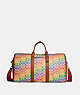 COACH®,GOTHAM DUFFLE IN RAINBOW SIGNATURE CANVAS,Signature Coated Canvas,Large,Burnished Amber Multicolor,Front View