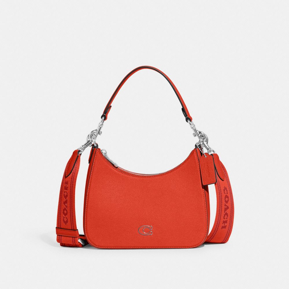 Coach Hobo Crossbody With Signature Canvas Interior In Sun Orange