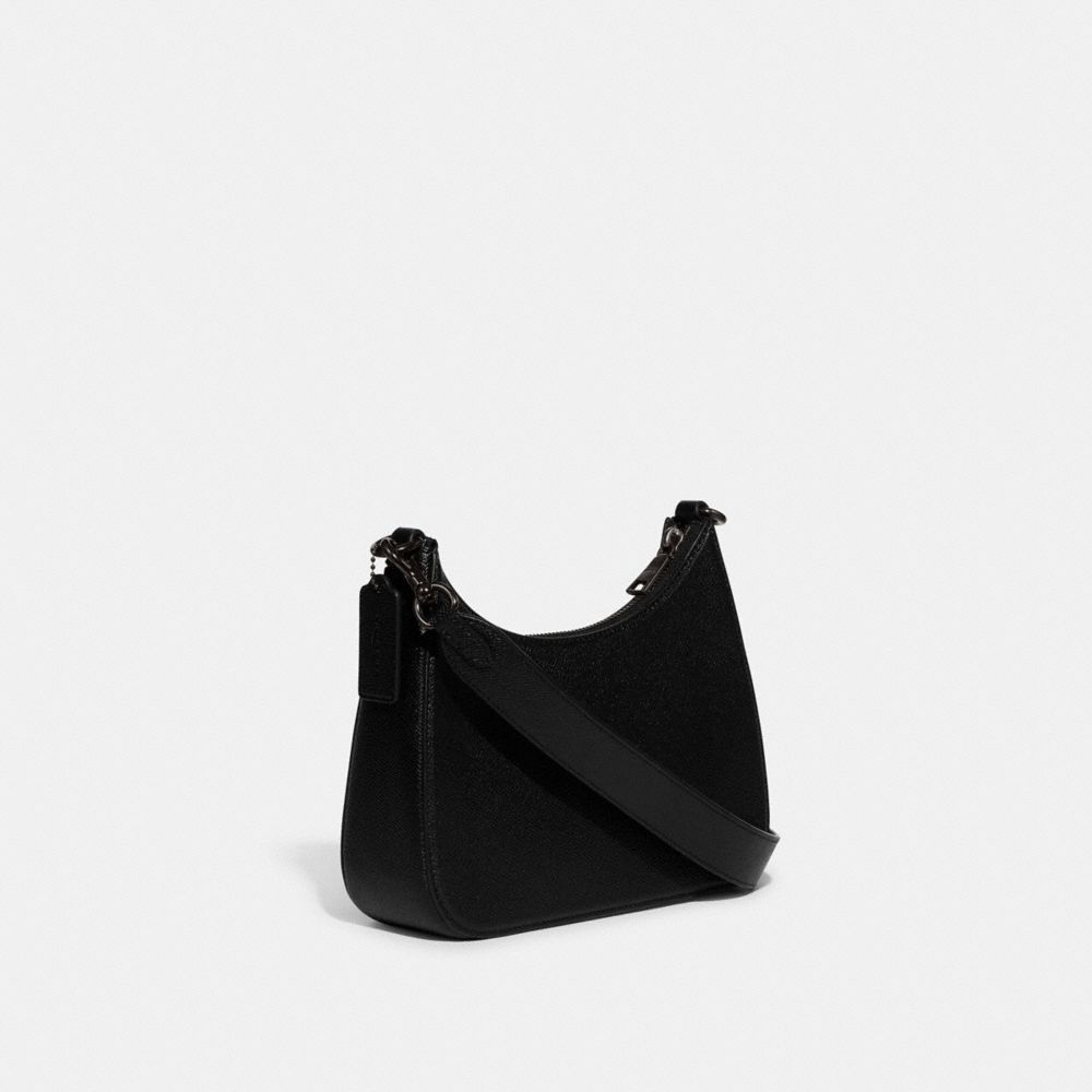 Coach Hobo Crossbody With Signature Canvas Interior In Black