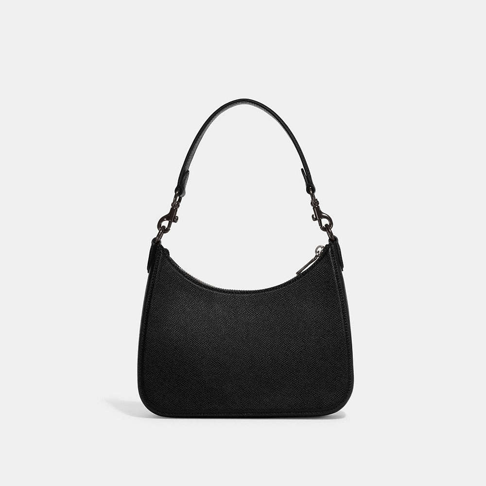 Shop Coach Hobo Crossbody With Signature Canvas In Black