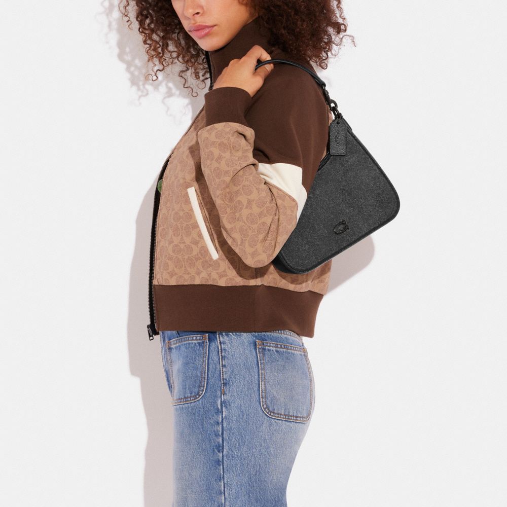 Coach Hobo Crossbody With Signature Canvas Interior In Black