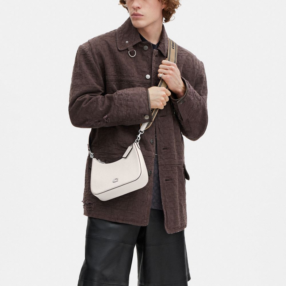 Coach Hobo Crossbody With Signature Canvas Interior In Chalk