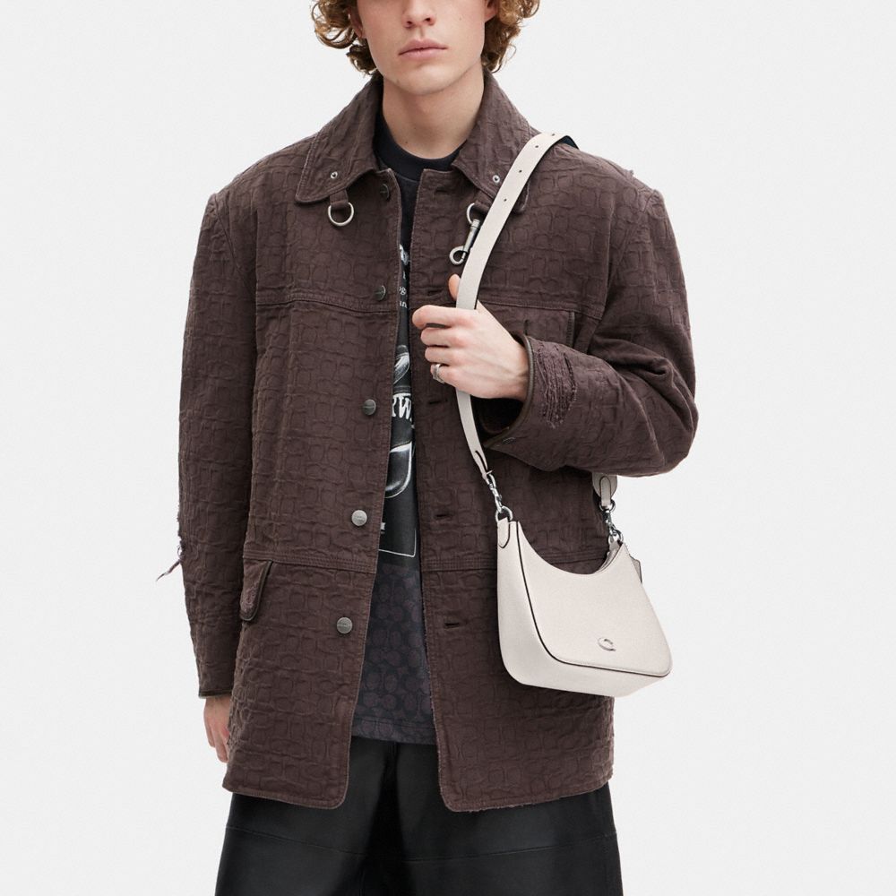 Coach Hobo Crossbody With Signature Canvas Interior In Chalk