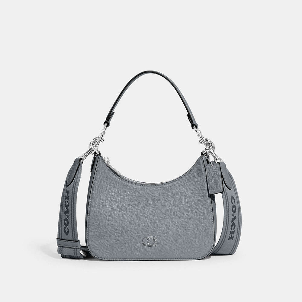 Coach Hobo Crossbody With Signature Canvas In Grey