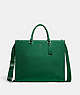 COACH®,TOTE 40 WITH SIGNATURE CANVAS DETAIL,Crossgrain Leather,X-Large,Green,Front View