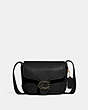 COACH®,TABBY MESSENGER 19,Polished Pebble Leather,Mini,Brass/Black,Front View