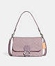 COACH®,SOFT TABBY SHOULDER BAG IN SIGNATURE DENIM,Denim,Small,Silver/Pale Purple,Front View