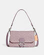 COACH®,SOFT TABBY SHOULDER BAG IN SIGNATURE DENIM,Denim,Small,Silver/Pale Purple,Front View