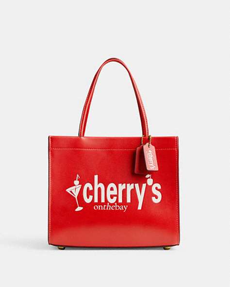 COACH®,CASHIN CARRY 22 WITH FIRE ISLAND GRAPHICS,Glovetanned Leather,Mini,Cherrys,Front View