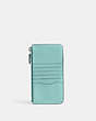 COACH®,ESSENTIAL PHONE WALLET,Polished Pebble Leather,Silver/Faded Blue,Back View