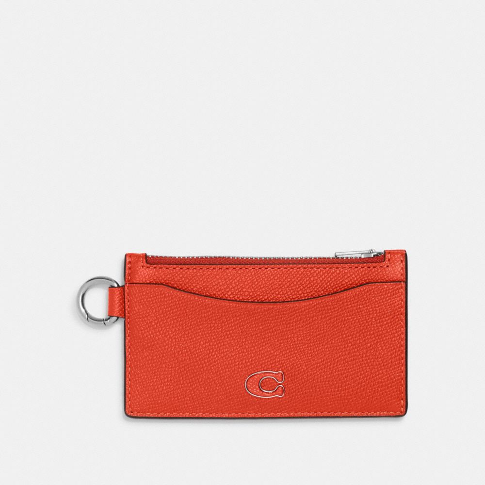 Coach Zip Card Case In Sun Orange