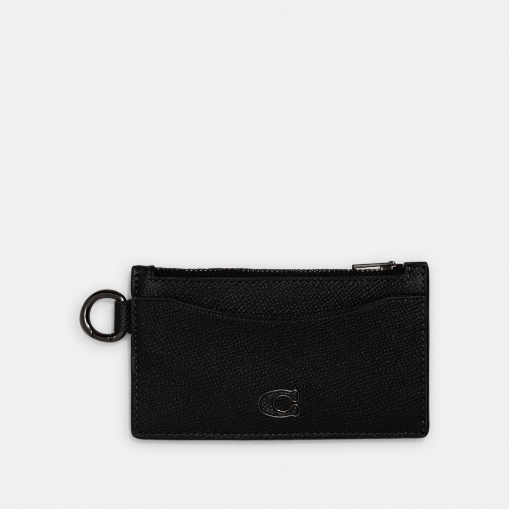 Coach Zip Card Case In Black