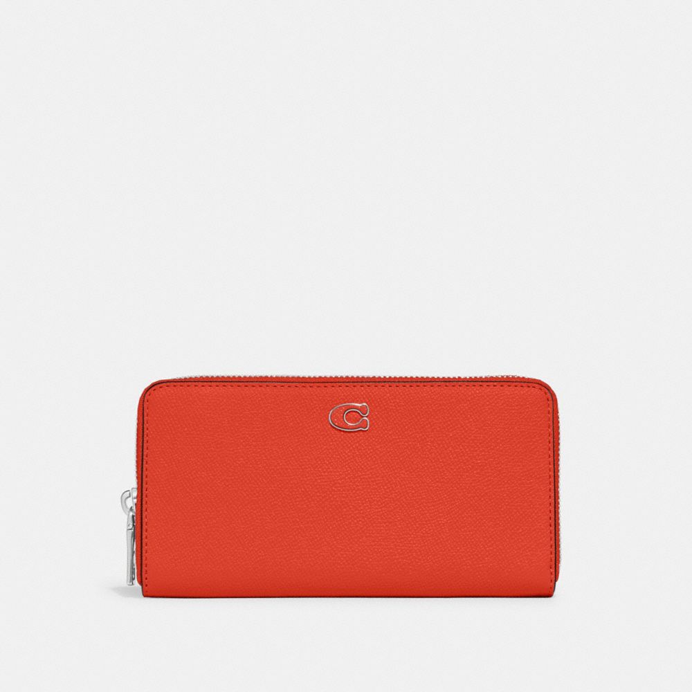 Coach Accordion Wallet With Signature Canvas Interior In Sun Orange