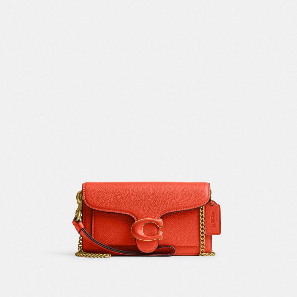 Coach Tabby Crossbody Wristlet In Brass/sun Orange