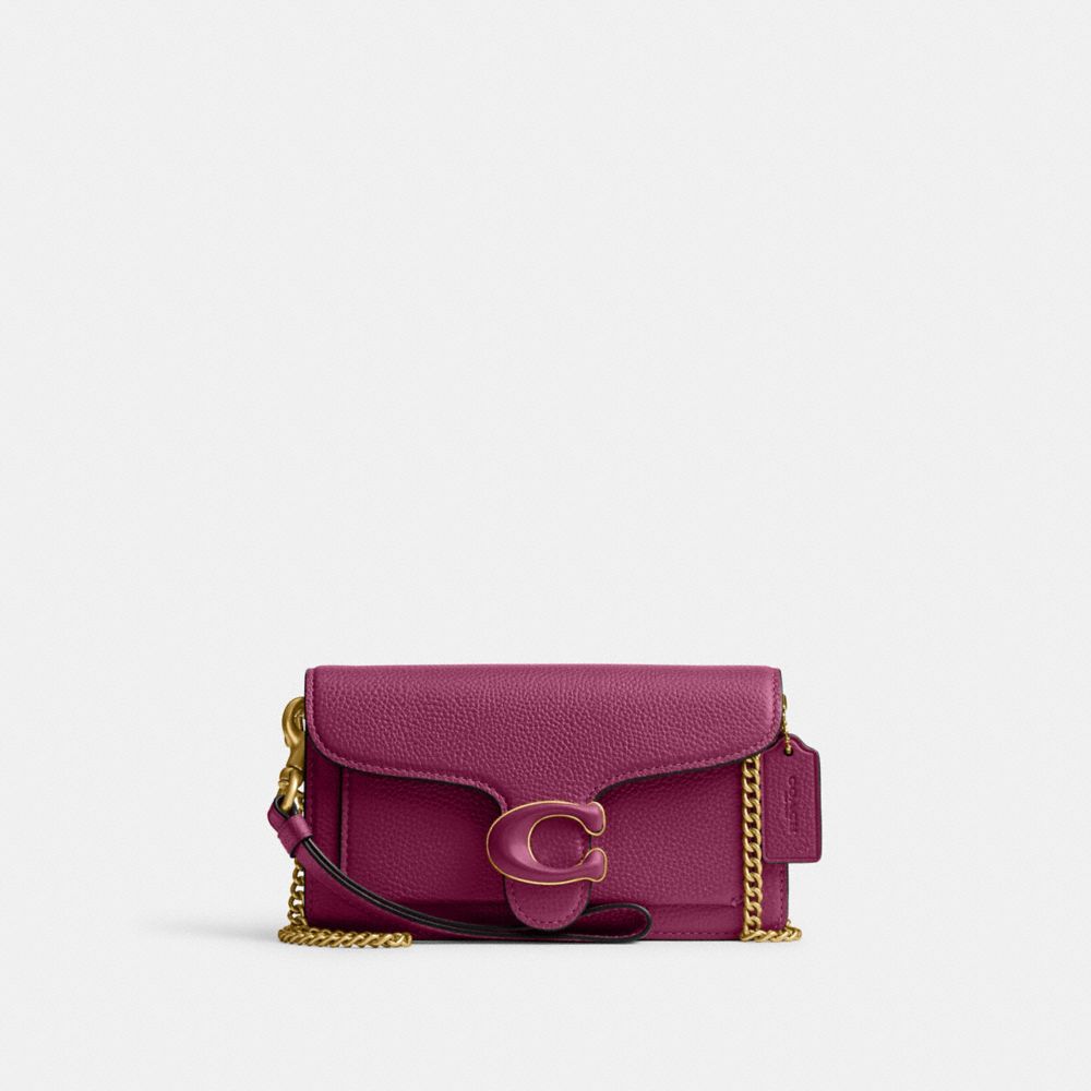 Coach Tabby Crossbody Wristlet In Brass/deep Plum