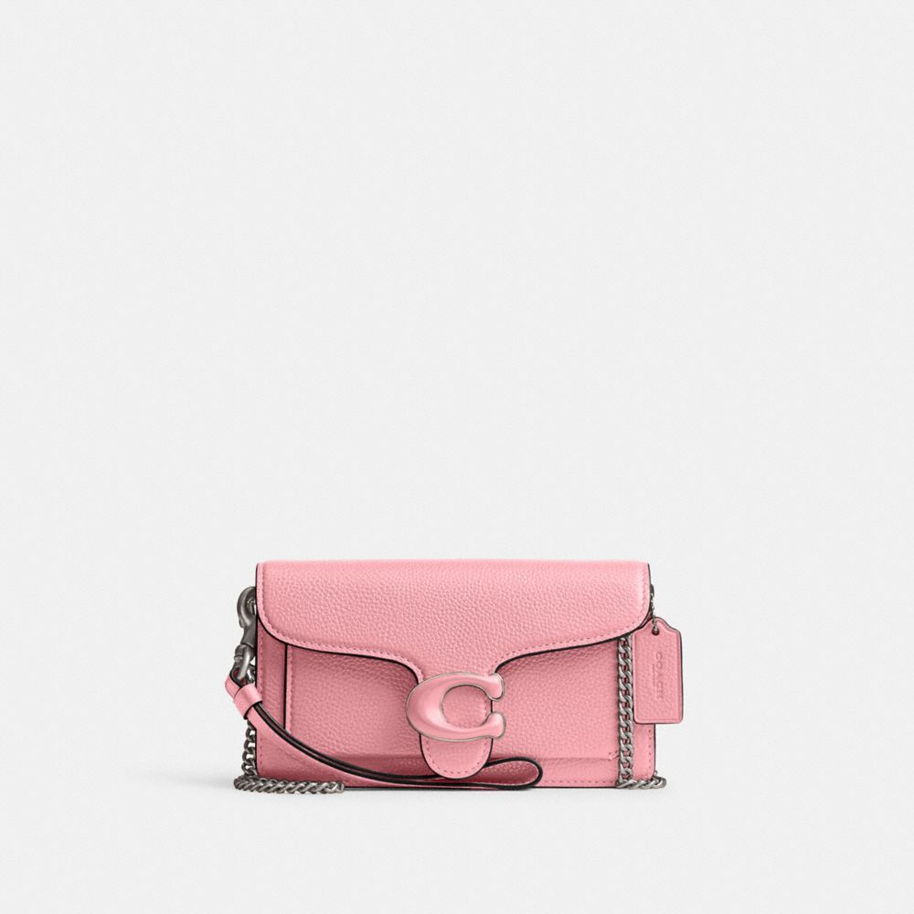 Coach Tabby Wristlet In Silver/flower Pink