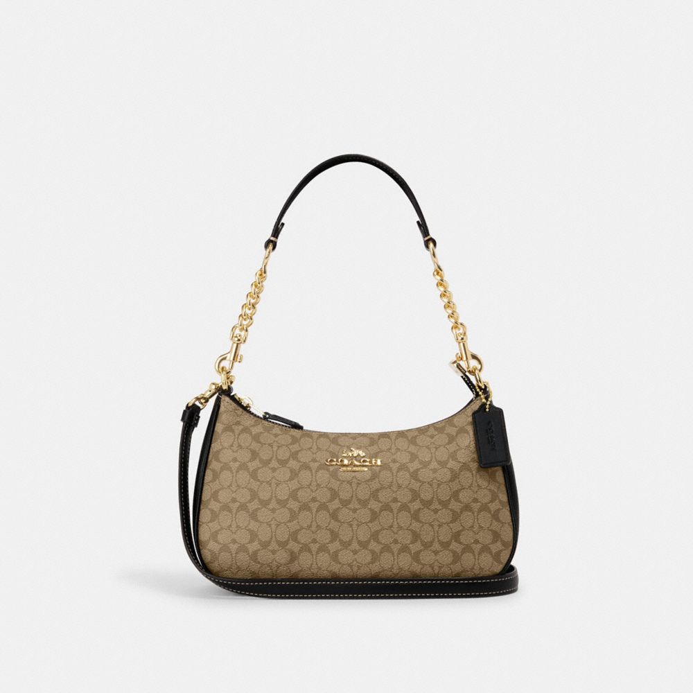 Coach Outlet Teri Shoulder Bag in Signature Canvas - Black