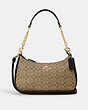 COACH®,TERI SHOULDER BAG IN SIGNATURE CANVAS,pvc,Gold/Khaki/Black,Front View