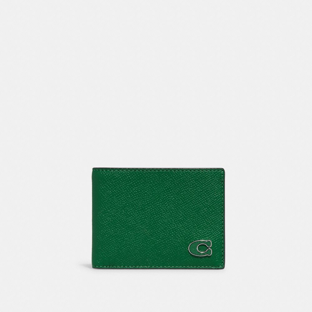 Coach Slim Billfold Wallet In Green