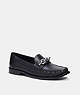 COACH®,JESS LOAFER,Leather,Black/Silver,Front View