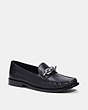 COACH®,JESS LOAFER,Leather,Black/Silver,Front View