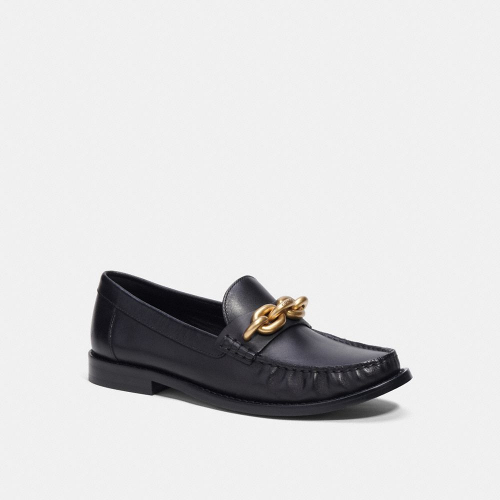 Coach Jess Loafer In Black & Gold | ModeSens