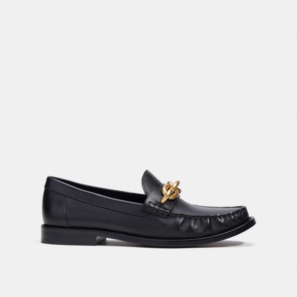 Coach Jess Loafer In Black & Gold | ModeSens