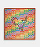 COACH®,RAINBOW SIGNATURE SILK SQUARE SCARF WITH REXY,Silk,Rexy,Multi,Front View