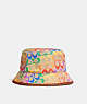 COACH®,RAINBOW SIGNATURE BUCKET HAT,Polyester,Burnished Amber/Multi,Front View