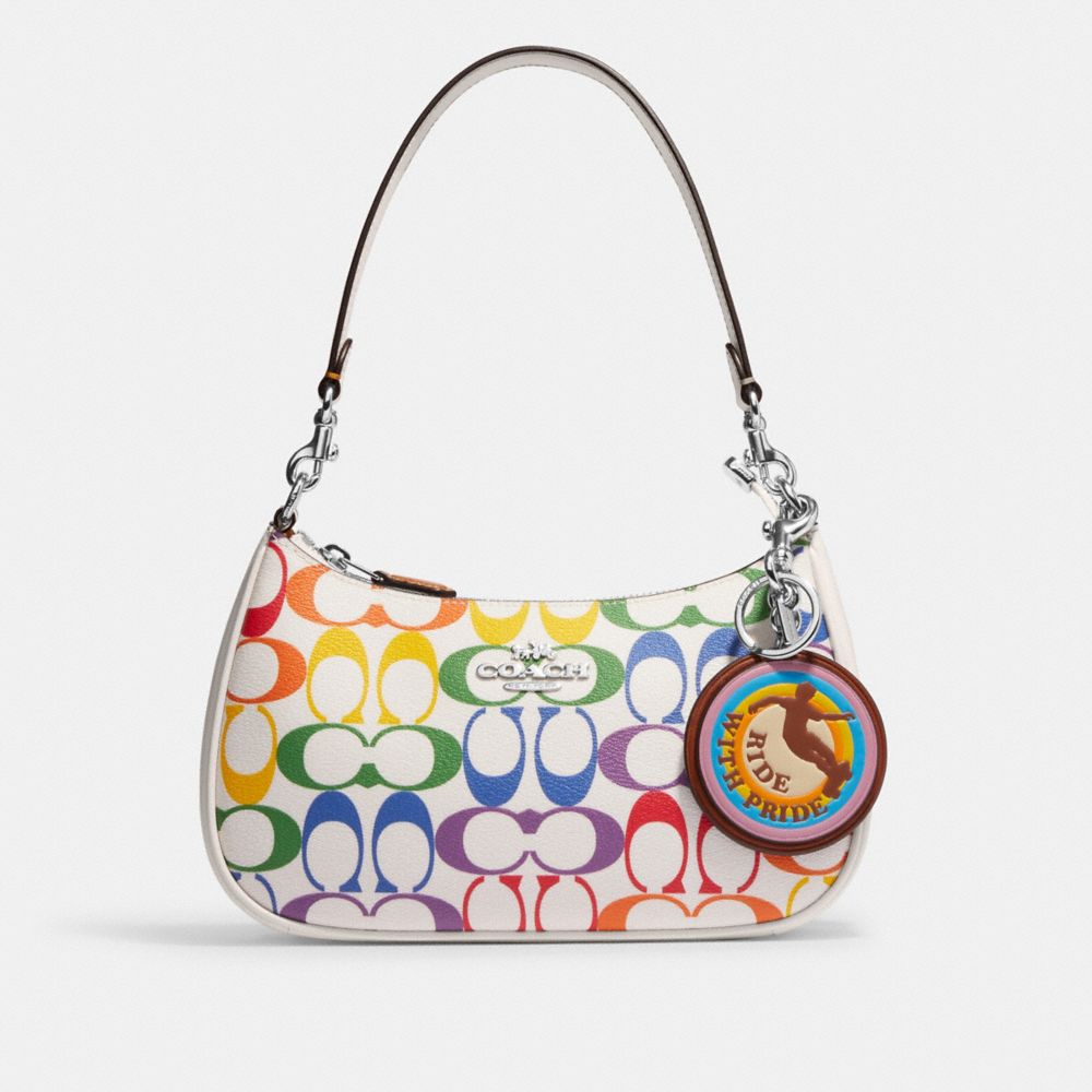 COACH® | Ride With Pride Bag Charm In Rainbow Signature Canvas