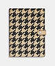 COACH®,NOTEBOOK WITH HOUNDSTOOTH PRINT,Mixed Material,Silver/Cream/Black,Front View