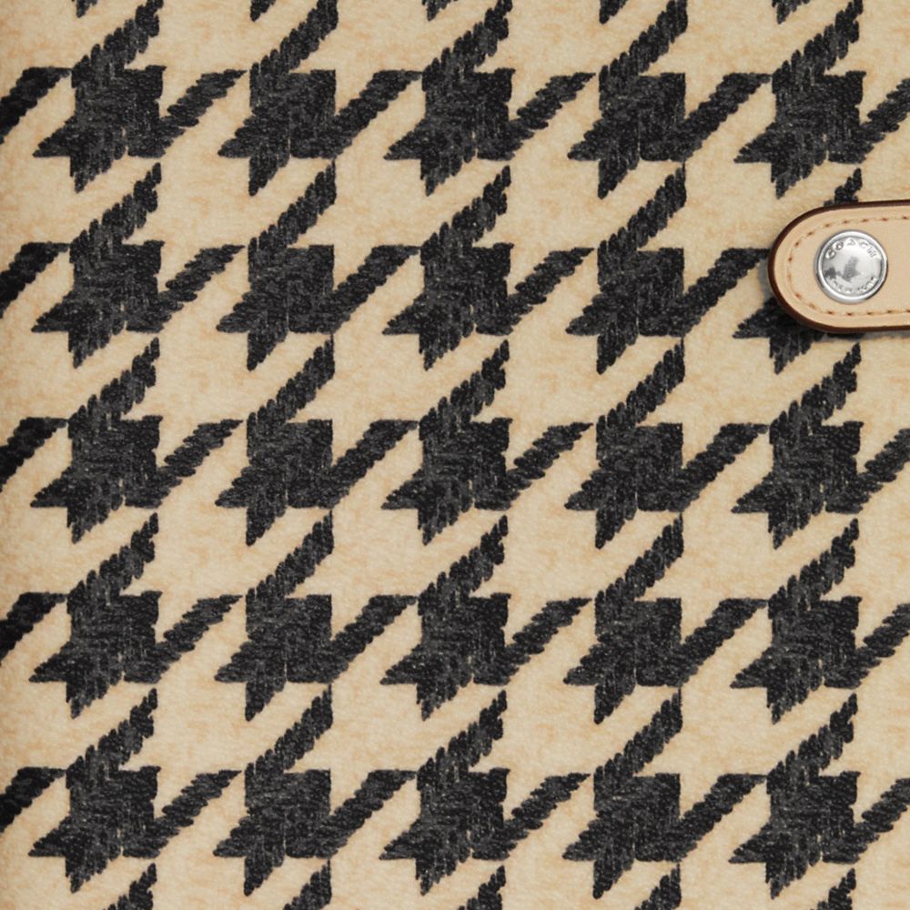 COACH®,NOTEBOOK WITH HOUNDSTOOTH PRINT,Mixed Material,Silver/Cream/Black,Detail View