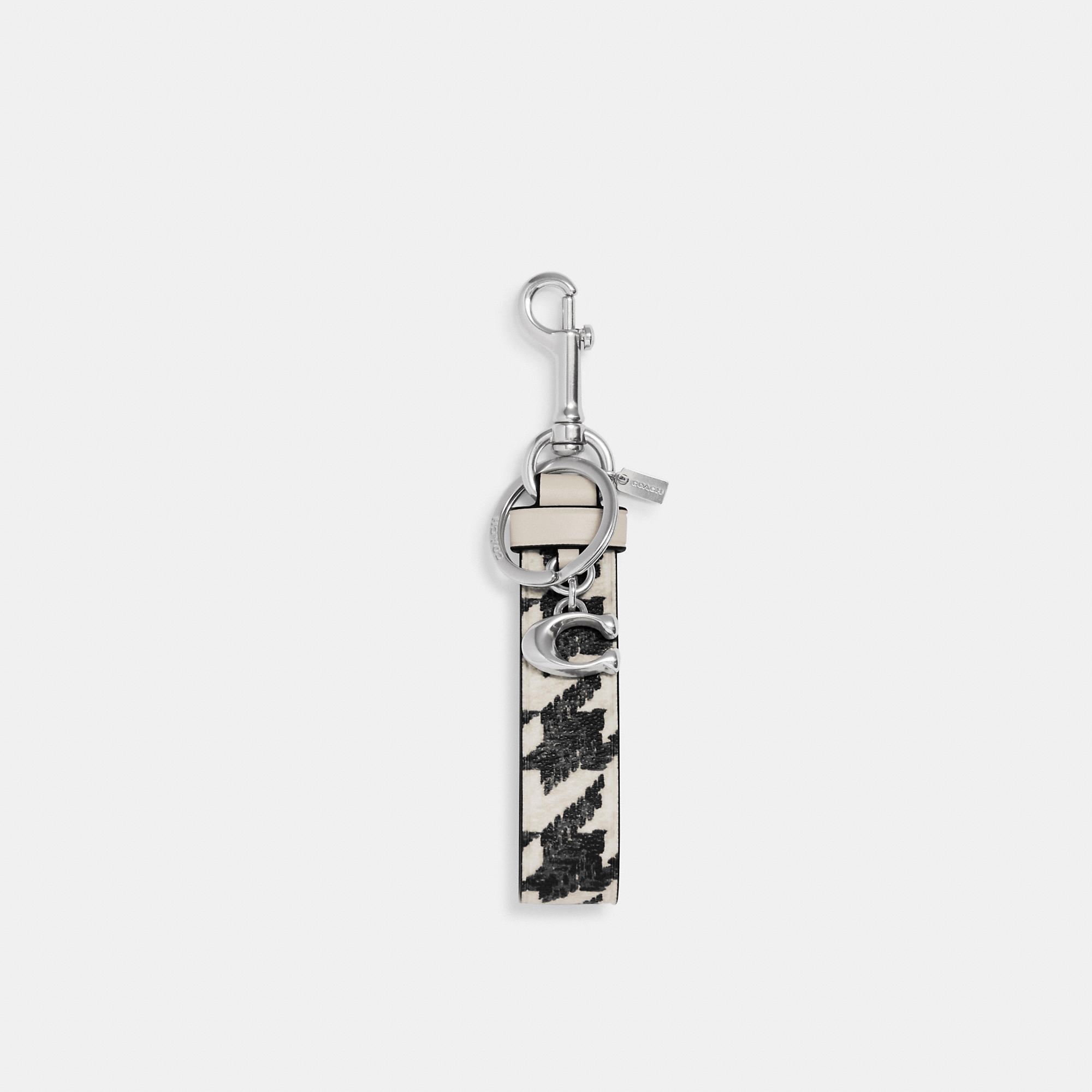 Coach Outlet Loop Bag Charm With Houndstooth Print In Multi