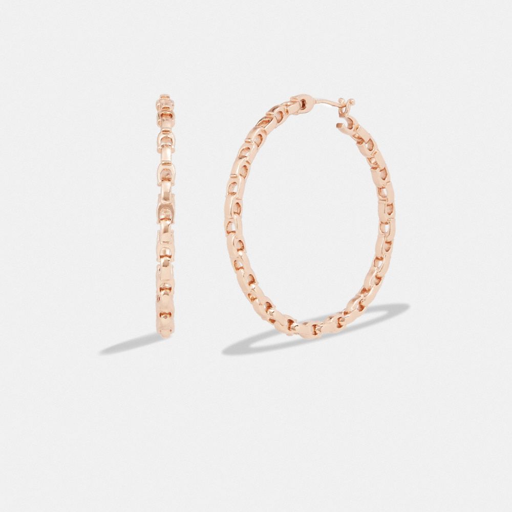 Signature Chain Large Hoop Earrings | COACH®