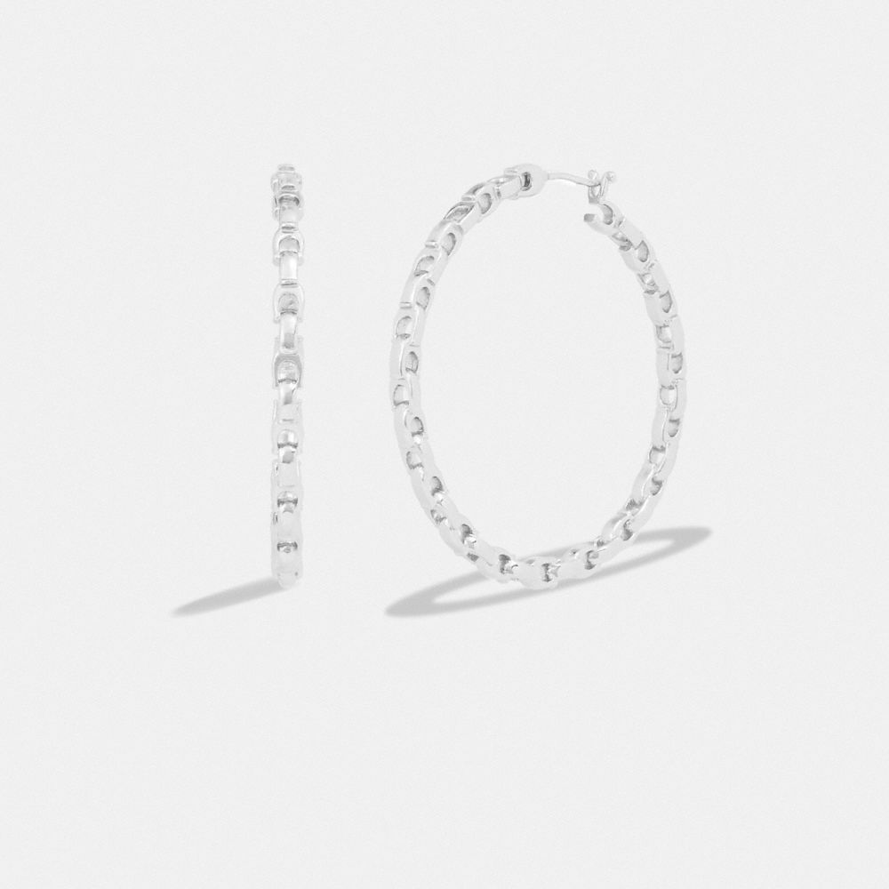 silver coach hoop earrings