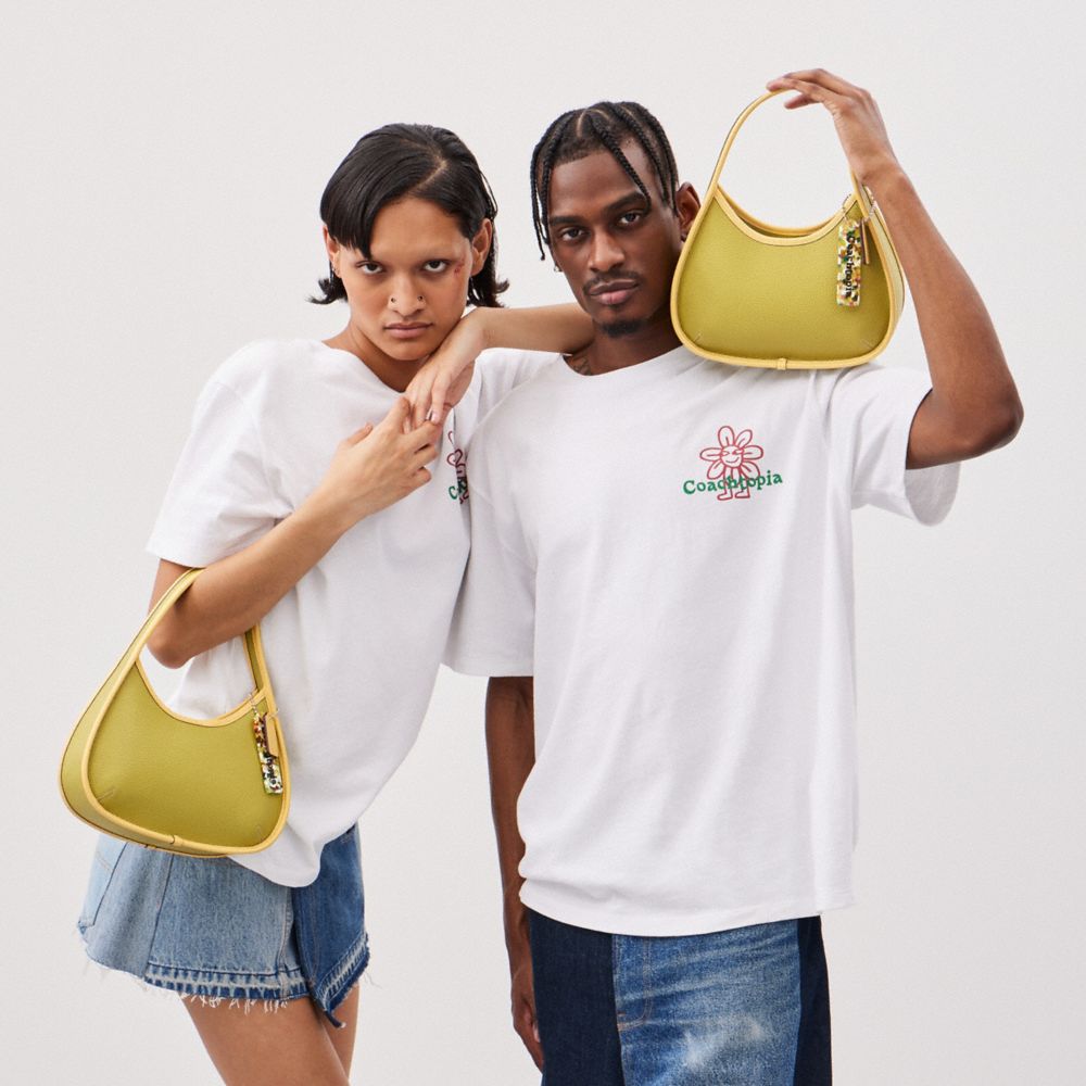 Coach Ergo Shoulder Bag In Topia Leather In Lime Green/sunflower