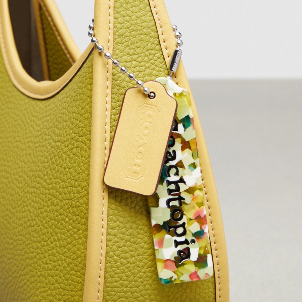 Coach Ergo Shoulder Bag In Topia Leather In Lime Green/sunflower