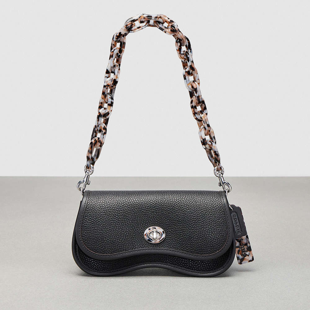 Coach Wavy Dinky In Topia Leather In Black