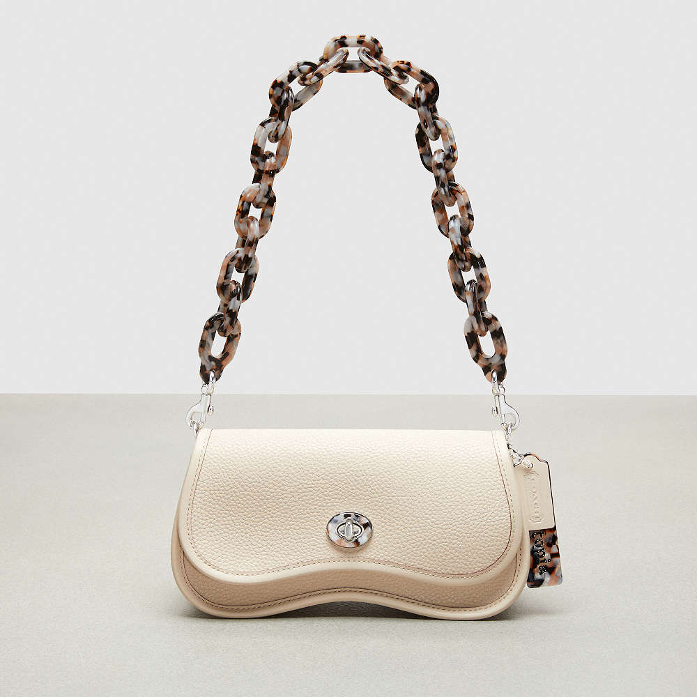 Coach Wavy Dinky In Topia Leather In Cloud