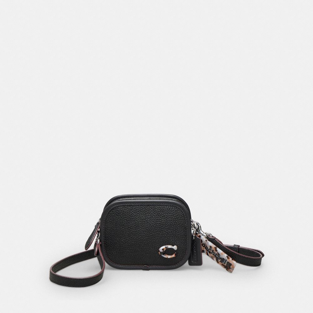 Coach Mini Crossbody In Topia Leather In Black