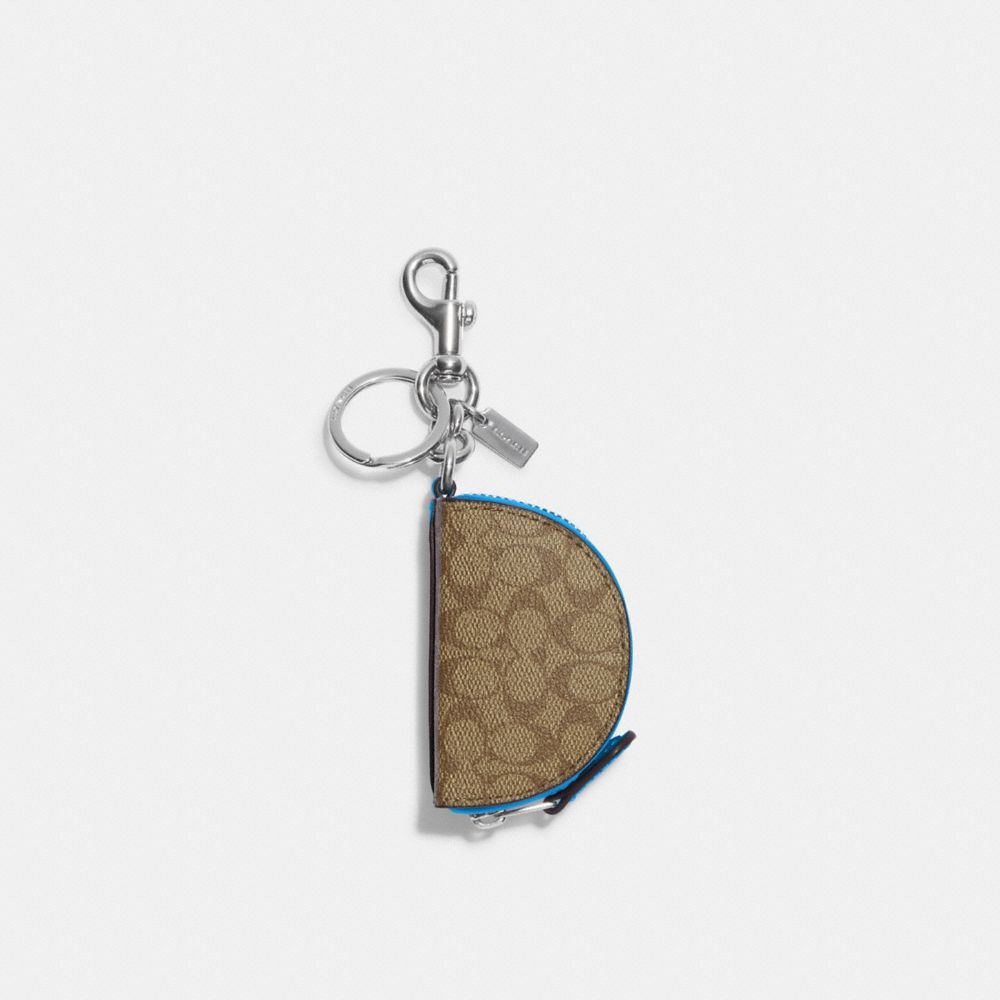 COACH® | Mini Half Moon Bag Charm In Signature Canvas