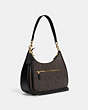 COACH®,TERI HOBO IN SIGNATURE CANVAS,Leather,Gold/Brown Black,Angle View