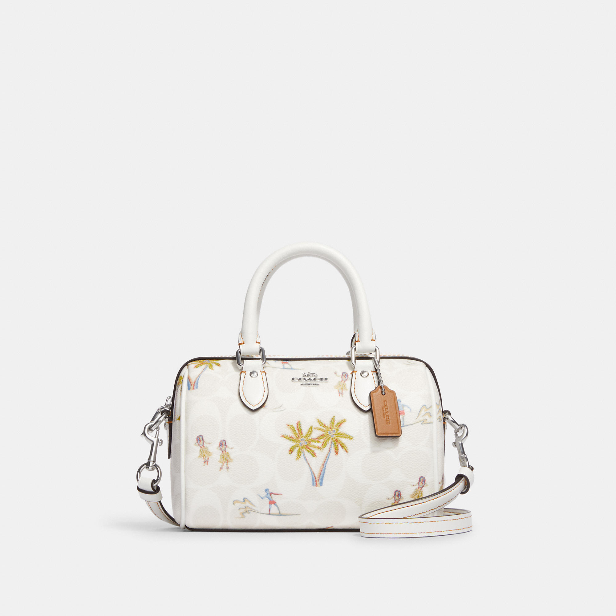 Coach Outlet Mini Rowan Crossbody In Signature Canvas With Hula