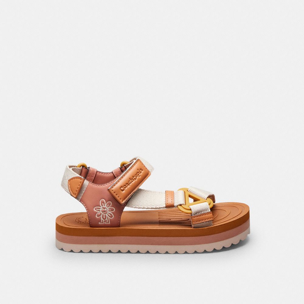 Coach Strappy Sandal In Canyon/cloud Multi