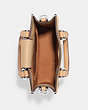 COACH®,NORTH SOUTH MINI TOTE IN COLORBLOCK,Leather,Silver/Sandy Beige Multi,Inside View,Top View
