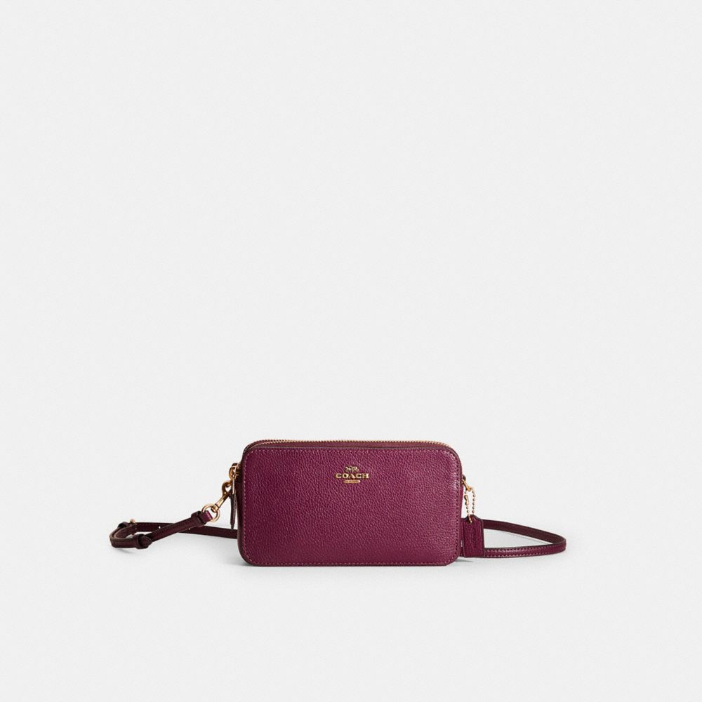 Coach Restored Kira Crossbody In Brass/deep Berry