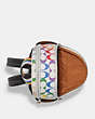 COACH®,MINI COURT BACKPACK IN RAINBOW SIGNATURE CANVAS,pvc,Silver/Chalk Multi,Inside View,Top View