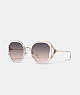 Tea Rose Oversized Butterfly Square Sunglasses