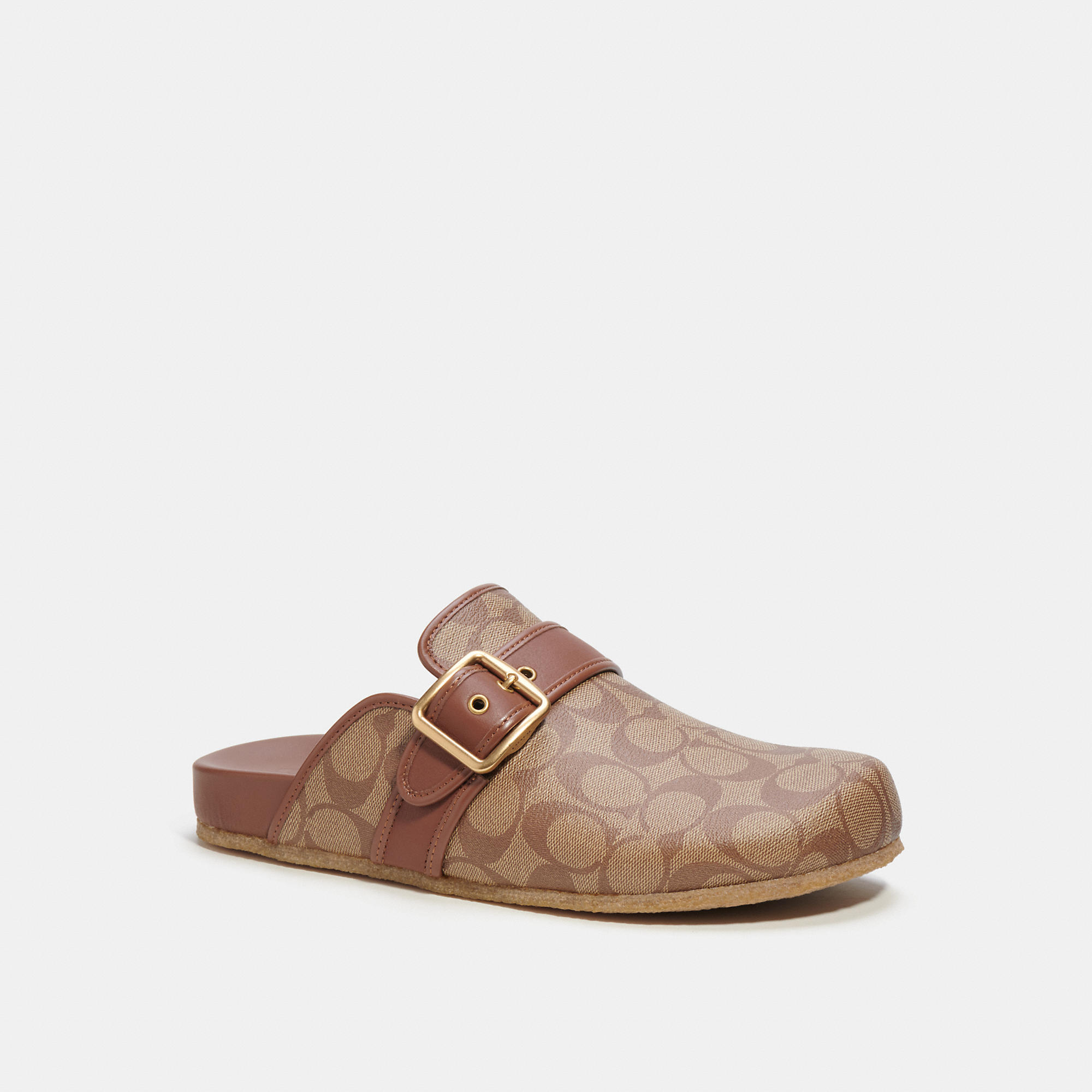 Coach Outlet Clog Sandal In Signature Canvas In Brown